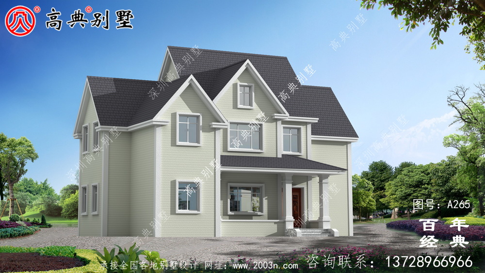 经典乡村两层小别墅设计图纸及施工图 两层别墅设计图