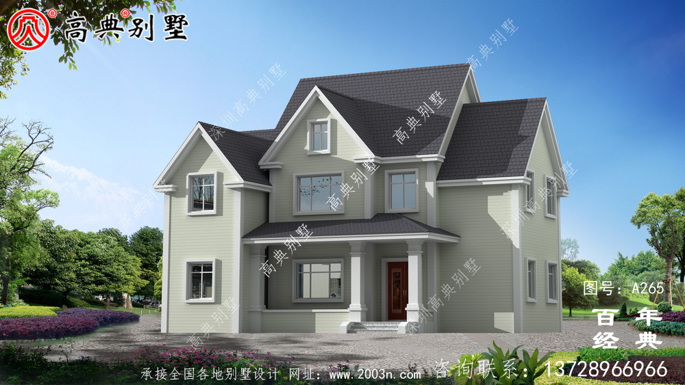 经典乡村两层小别墅设计图纸及施工图 两层别墅设计图