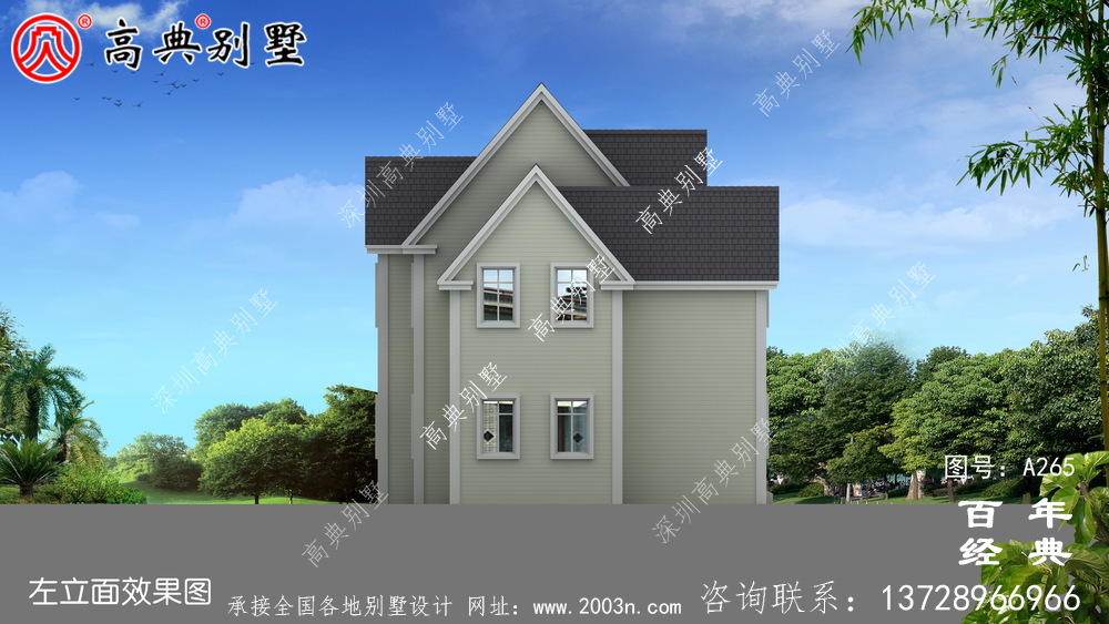 经典乡村两层小别墅设计图纸及施工图 两层别墅设计图