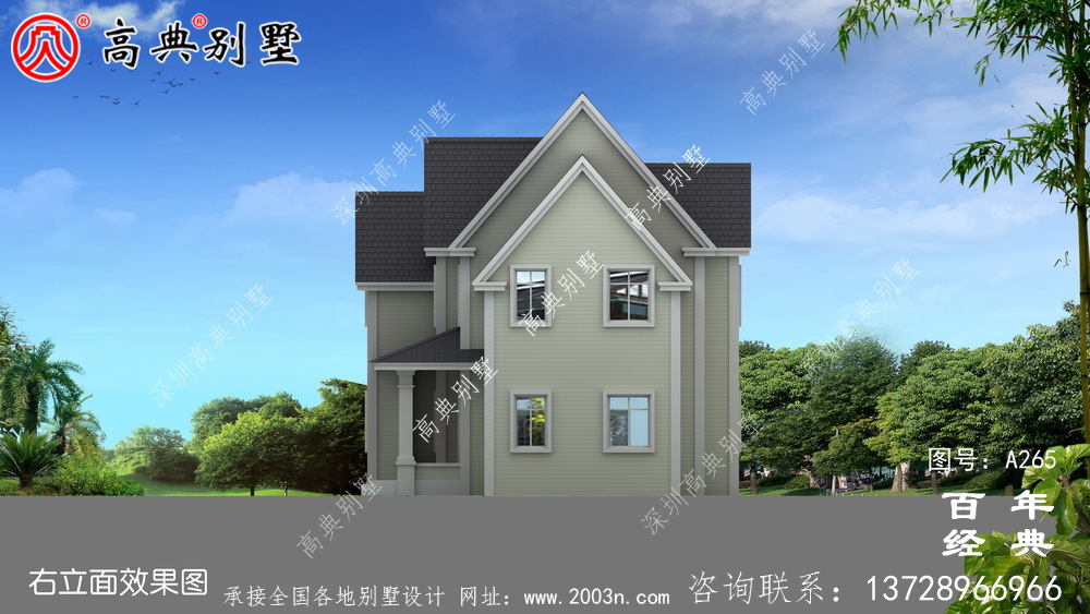 经典乡村两层小别墅设计图纸及施工图 两层别墅设计图