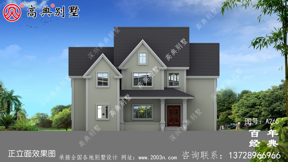 经典乡村两层小别墅设计图纸及施工图 两层别墅设计图