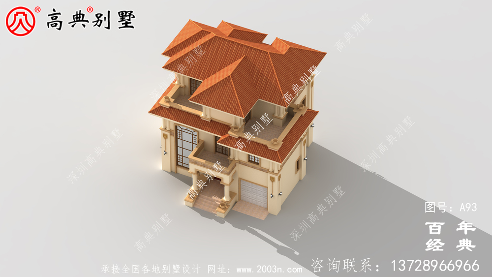 好看的乡村三层小别墅设计图纸及设计效果图 农村自建别墅设计图