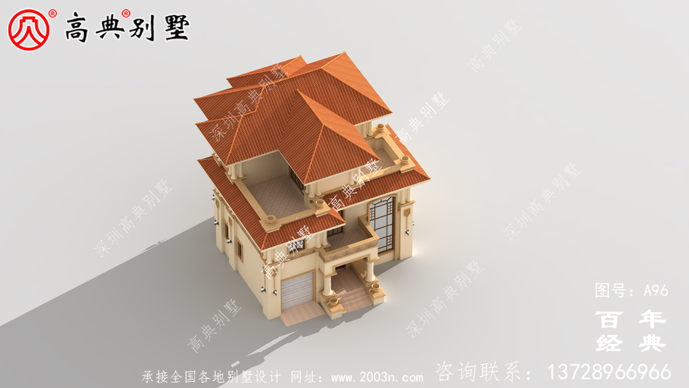 带车库的三层别墅设计及施工图_乡村别墅设计图