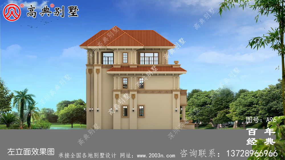 带车库的三层别墅设计及施工图_乡村别墅设计图