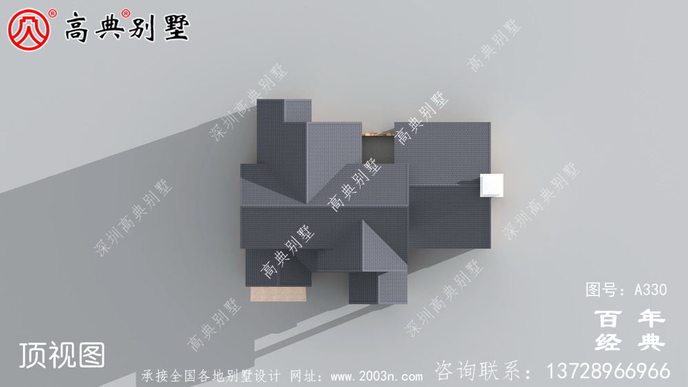 大气式两层带车库别墅设计图纸及效果图、农村住宅设计图纸