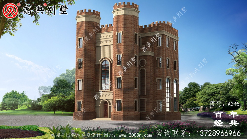 漂亮豪华的五层西式城堡别墅设计图及施工图纸 房屋设计图