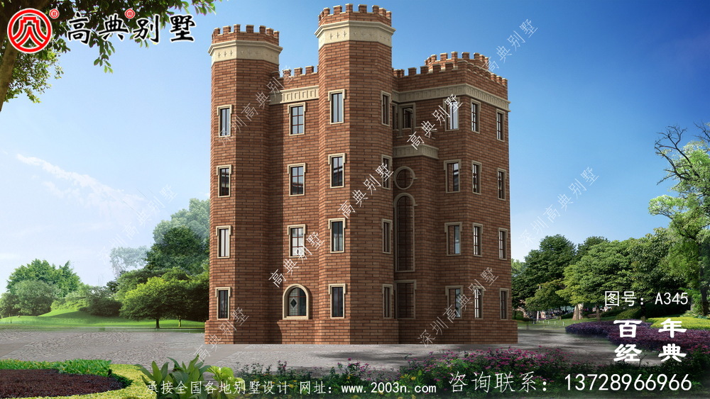 漂亮豪华的五层西式城堡别墅设计图及施工图纸 房屋设计图