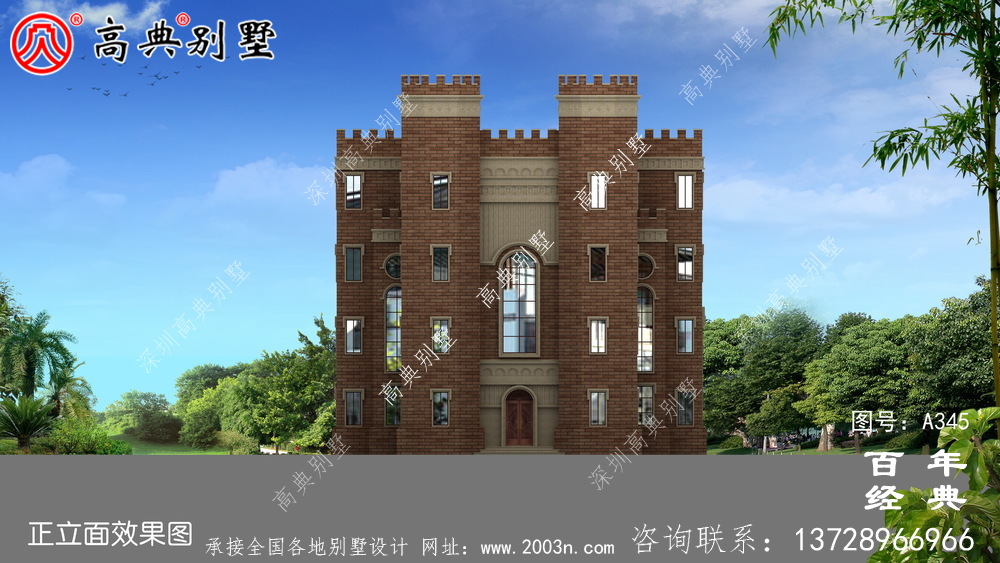 漂亮豪华的五层西式城堡别墅设计图及施工图纸 房屋设计图
