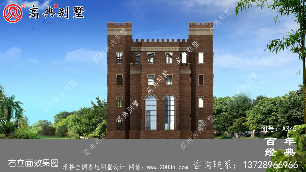 漂亮豪华的五层西式城堡别墅设计图及施工图纸 房屋设计图