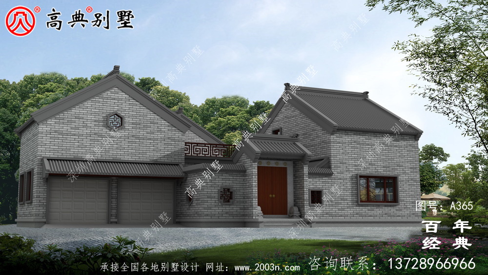 實(shí)用的單層帶車(chē)庫(kù)別墅設(shè)計(jì)圖紙及效果圖_別墅設(shè)計(jì)圖紙,農(nóng)村房屋設(shè)計(jì)圖