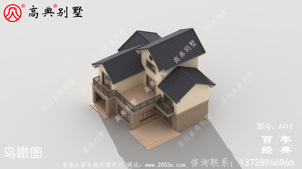 農村三層帶露臺別墅設計全套施工圖紙_別墅設計圖紙,農村房屋設計圖