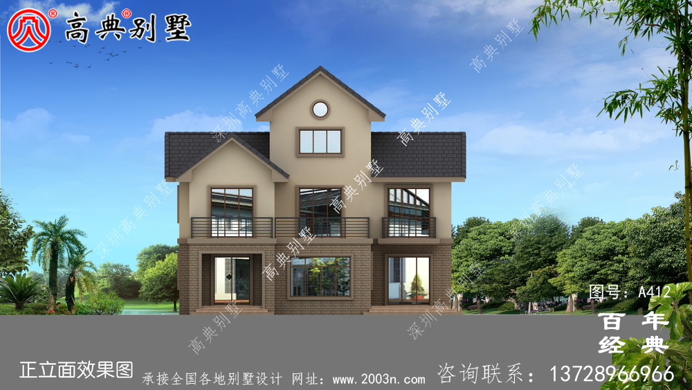 農村三層帶露臺別墅設計全套施工圖紙_別墅設計圖紙,農村房屋設計圖