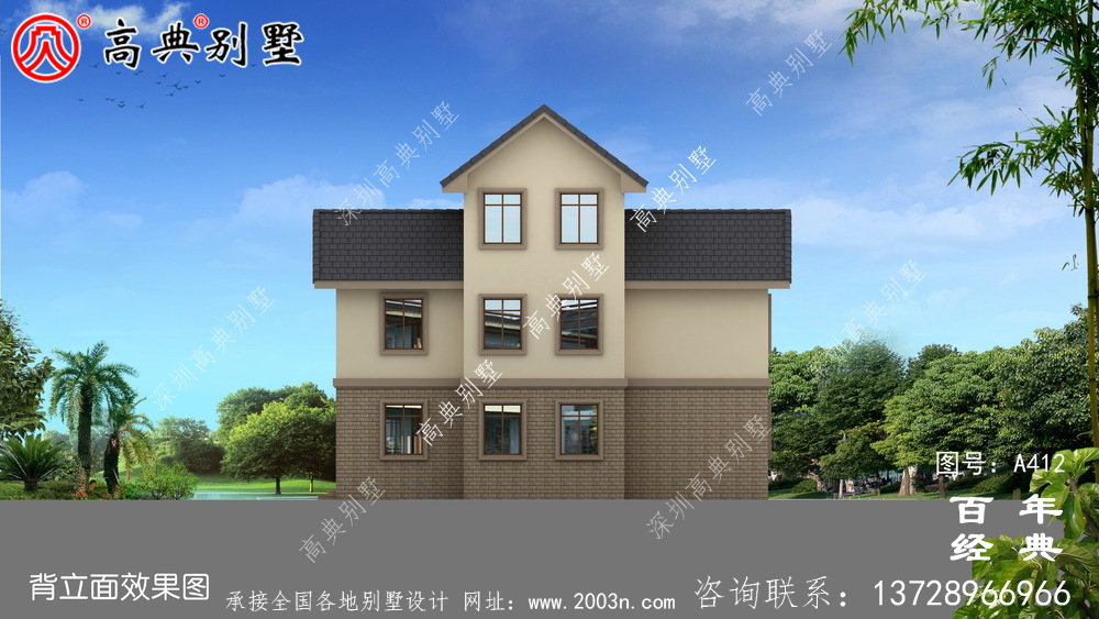 農村三層帶露臺別墅設計全套施工圖紙_別墅設計圖紙,農村房屋設計圖