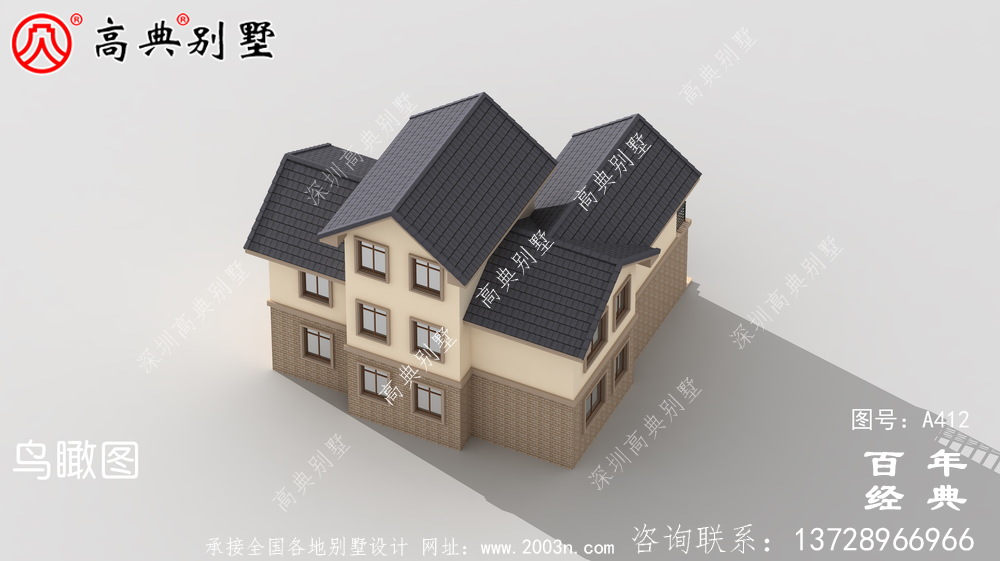 農村三層帶露臺別墅設計全套施工圖紙_別墅設計圖紙,農村房屋設計圖