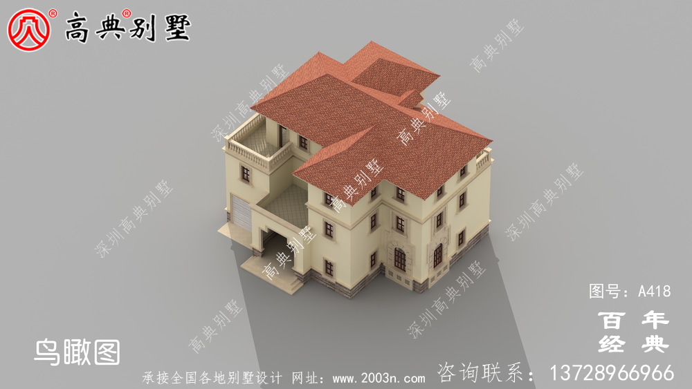 三層帶露臺(tái)車庫(kù)新農(nóng)村別墅設(shè)計(jì)圖及效果圖_別墅設(shè)計(jì)圖、農(nóng)村住宅設(shè)計(jì)圖