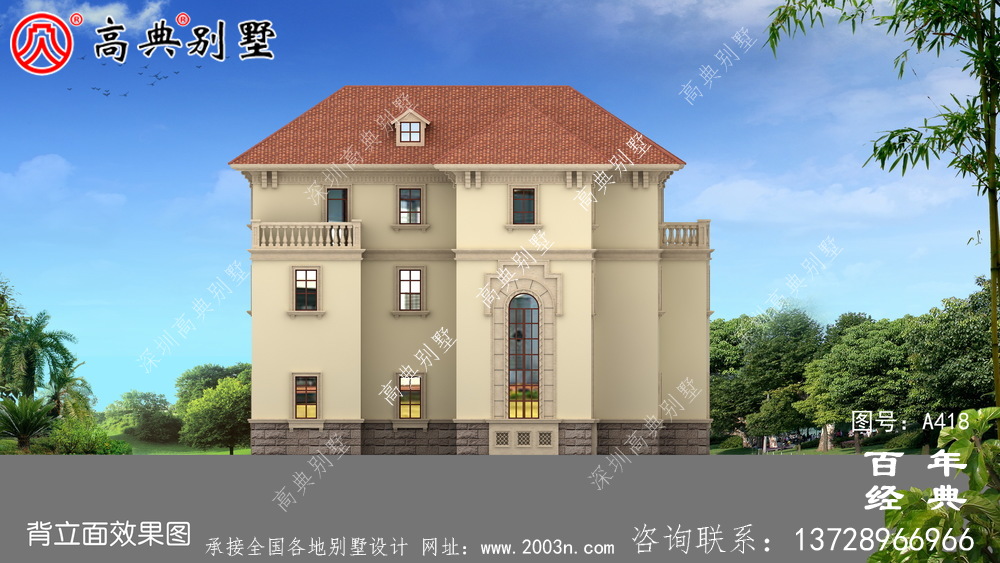 三層帶露臺(tái)車庫(kù)新農(nóng)村別墅設(shè)計(jì)圖及效果圖_別墅設(shè)計(jì)圖、農(nóng)村住宅設(shè)計(jì)圖