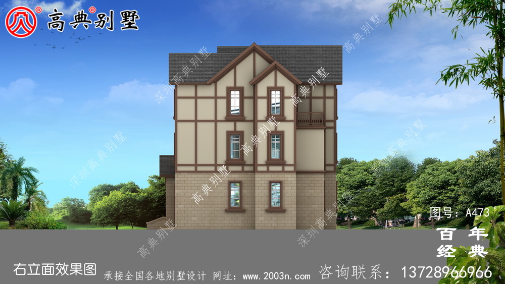 欧式三层别墅设计图纸及施工图 房屋设计图