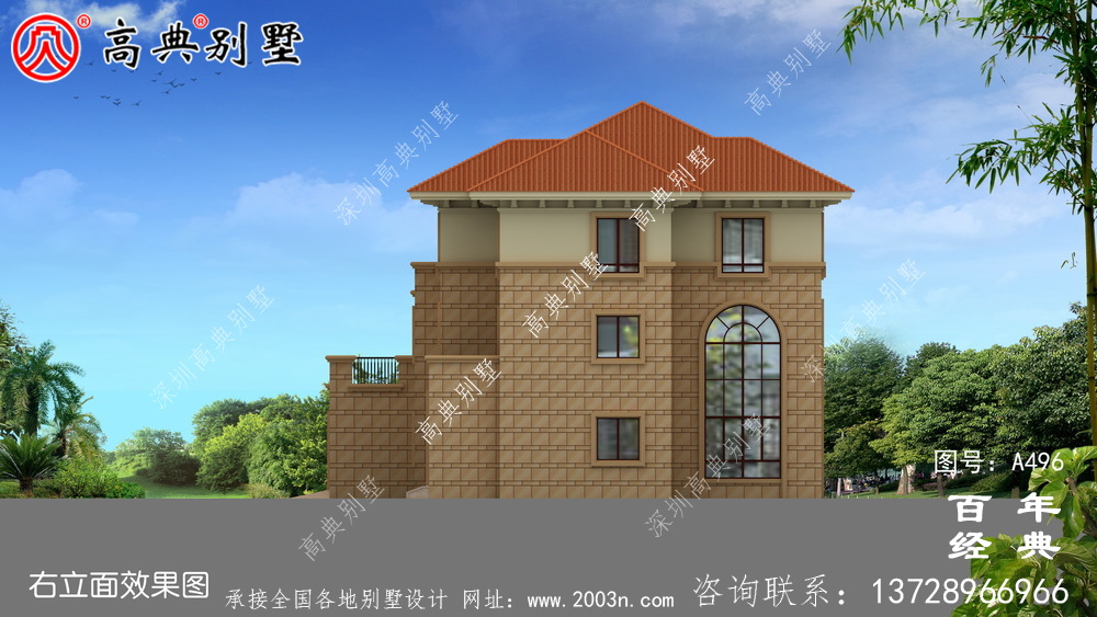 农村三层带车库住宅设计图_别墅设计图纸,新农村别墅,农村自建房设计