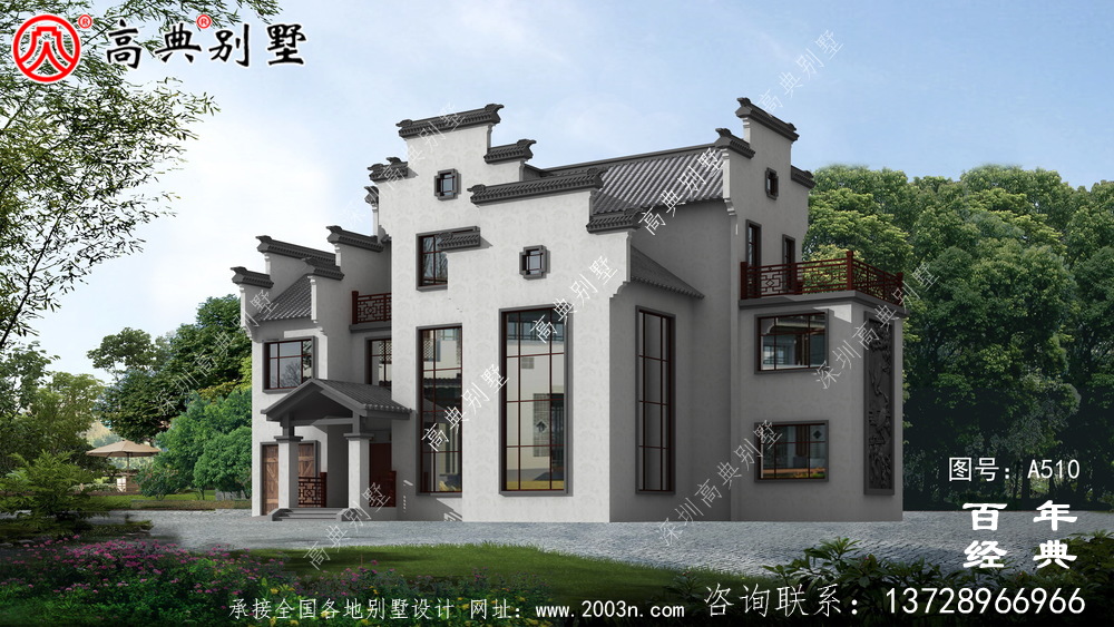 新農(nóng)村三層徽派式住宅圖紙_別墅設(shè)計圖紙,新農(nóng)村別墅,農(nóng)村自建房設(shè)計