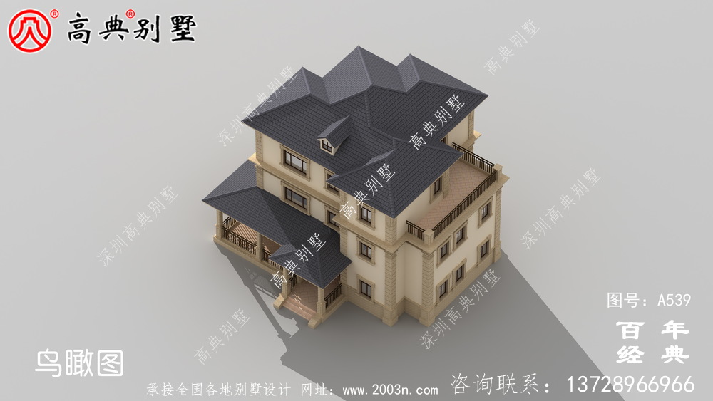 三層帶陽臺別墅設計_別墅設計圖紙,新農村別墅施工圖