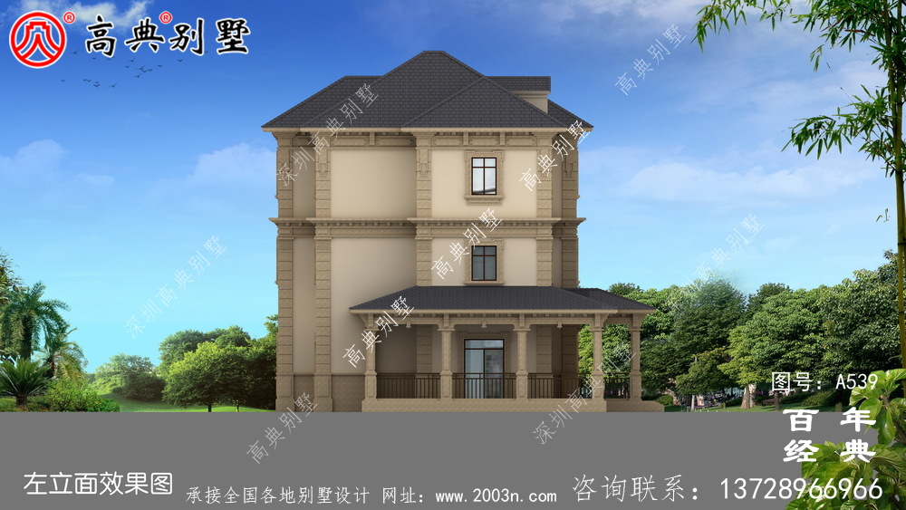 三層帶陽臺別墅設計_別墅設計圖紙,新農村別墅施工圖