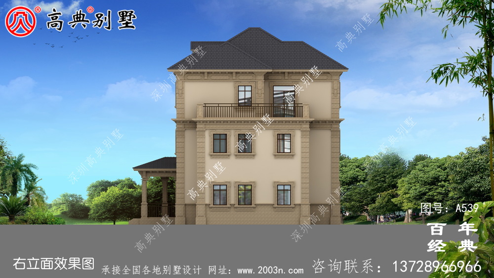 三層帶陽臺別墅設計_別墅設計圖紙,新農村別墅施工圖