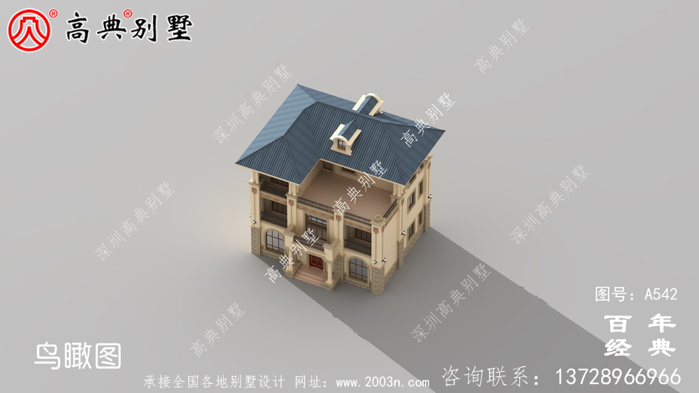 美麗的三層別墅圖紙_別墅設計圖紙，新農村別墅，農村自建設計