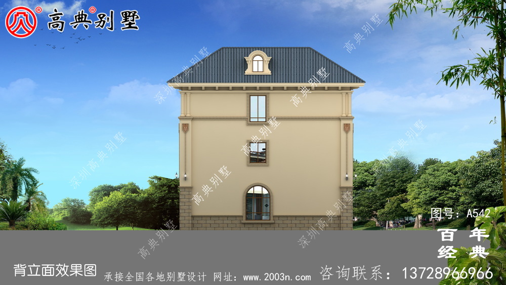 美麗的三層別墅圖紙_別墅設計圖紙，新農村別墅，農村自建設計