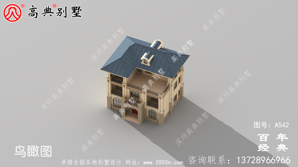 美麗的三層別墅圖紙_別墅設計圖紙，新農村別墅，農村自建設計