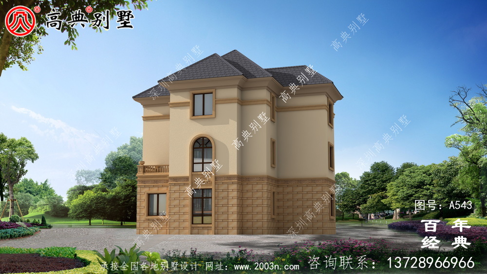 三層帶車庫別墅圖紙_別墅設計圖紙,新農村別墅,農村自建房設計