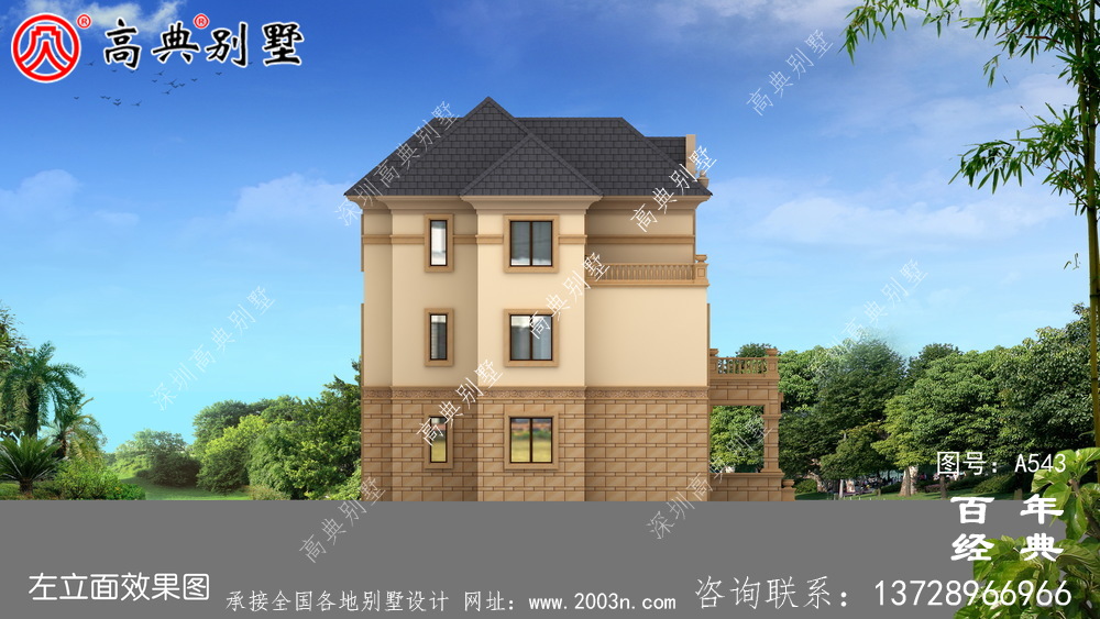 三層帶車庫別墅圖紙_別墅設計圖紙,新農村別墅,農村自建房設計
