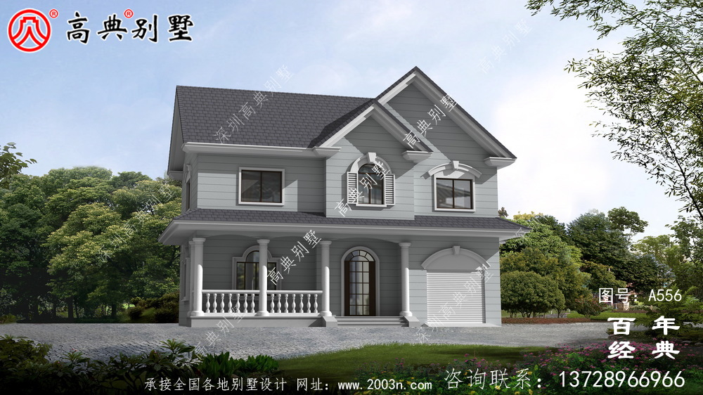 兩層別墅施工圖帶效果圖_別墅設計圖紙,新農村別墅,農村自建房設計