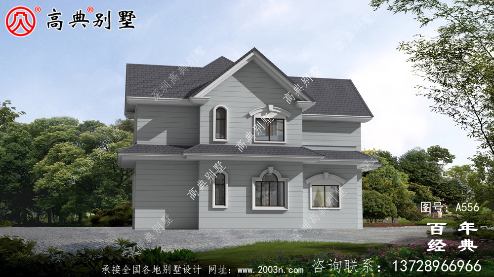 兩層別墅施工圖帶效果圖_別墅設計圖紙,新農村別墅,農村自建房設計