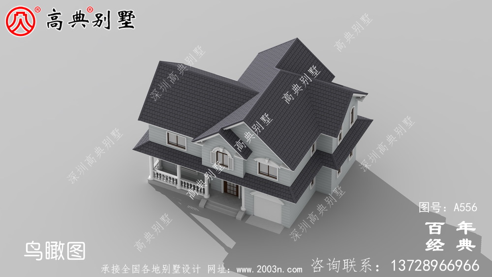 兩層別墅施工圖帶效果圖_別墅設計圖紙,新農村別墅,農村自建房設計