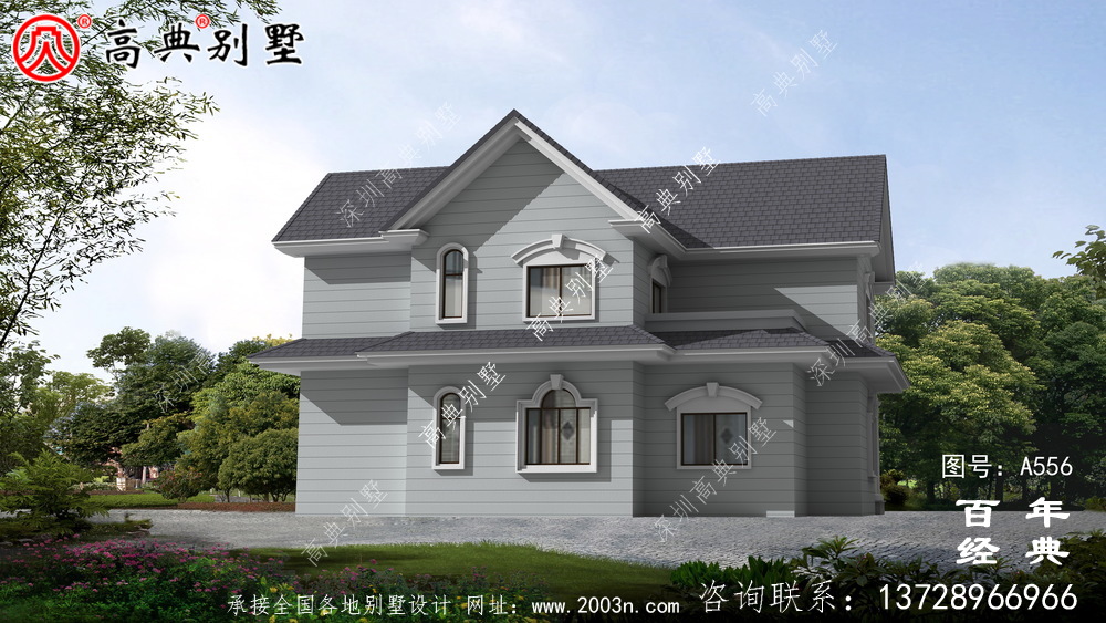 兩層別墅施工圖帶效果圖_別墅設計圖紙,新農村別墅,農村自建房設計