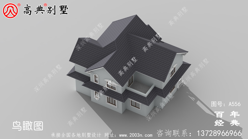 兩層別墅施工圖帶效果圖_別墅設計圖紙,新農村別墅,農村自建房設計