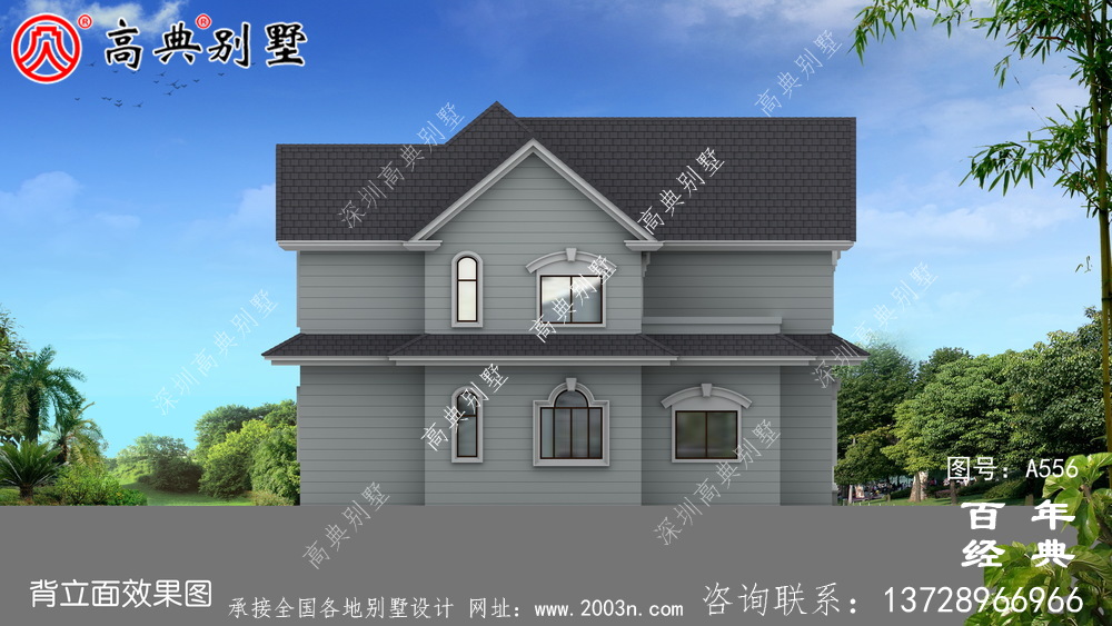 兩層別墅施工圖帶效果圖_別墅設計圖紙,新農村別墅,農村自建房設計