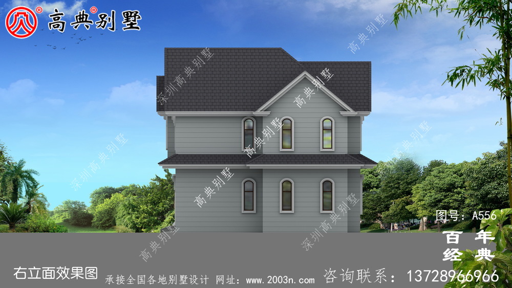 兩層別墅施工圖帶效果圖_別墅設計圖紙,新農村別墅,農村自建房設計