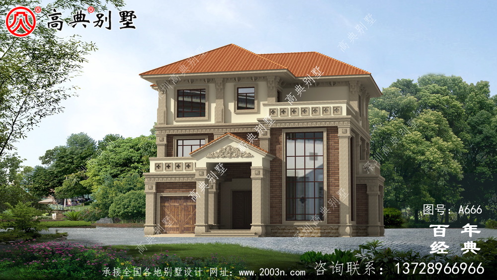 乡村三层带停车位适用型小别墅设计图纸_新农村别墅户型图设计