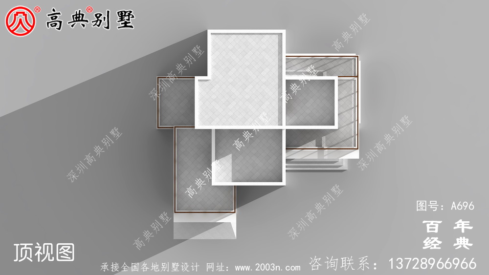 現(xiàn)代三層陽臺別墅圖紙與效果圖_三層住宅設計圖