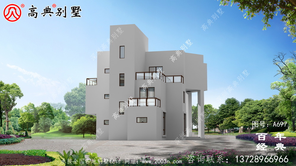 三層現代實用小別墅設計圖_現代三層住宅設計