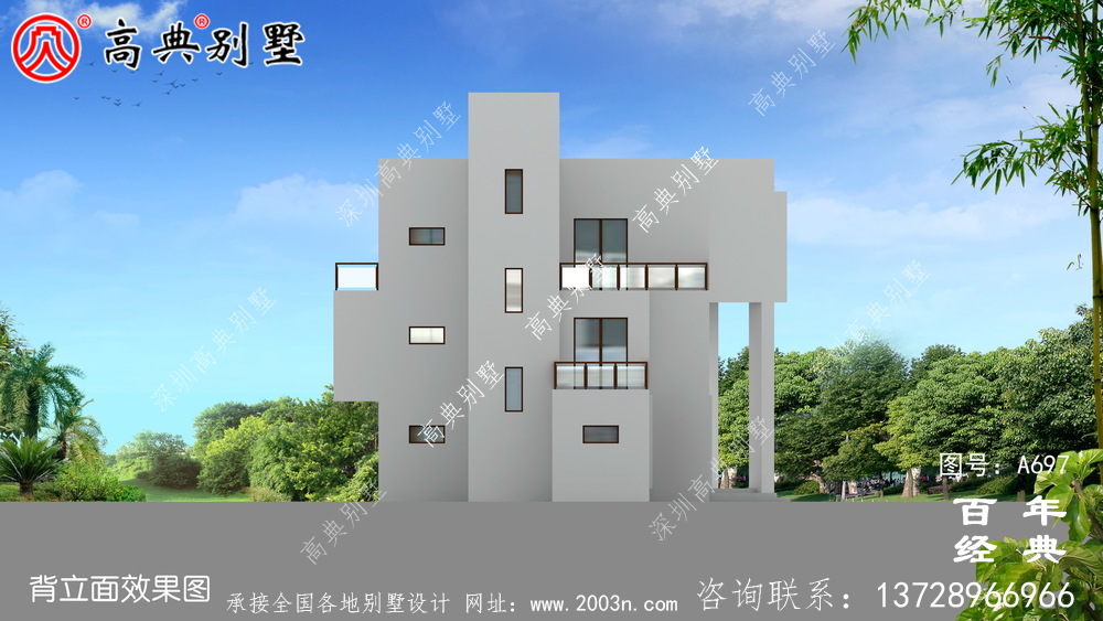 三層現代實用小別墅設計圖_現代三層住宅設計