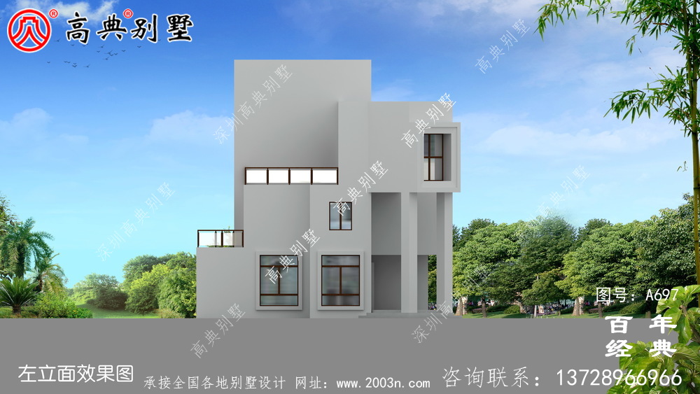 三層現代實用小別墅設計圖_現代三層住宅設計