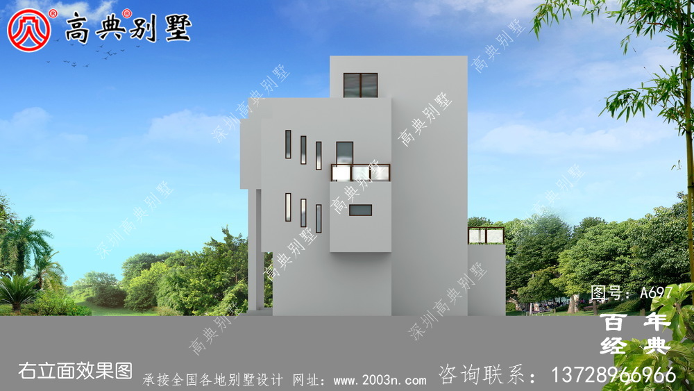 三層現代實用小別墅設計圖_現代三層住宅設計