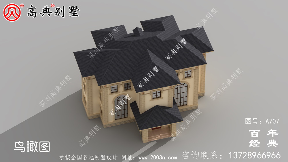 歐式三層適用型雙拼別墅設計效果圖
