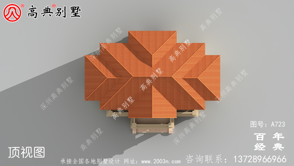 欧式二层阳台别墅设计图工程图纸_双层小别墅设计图纸
