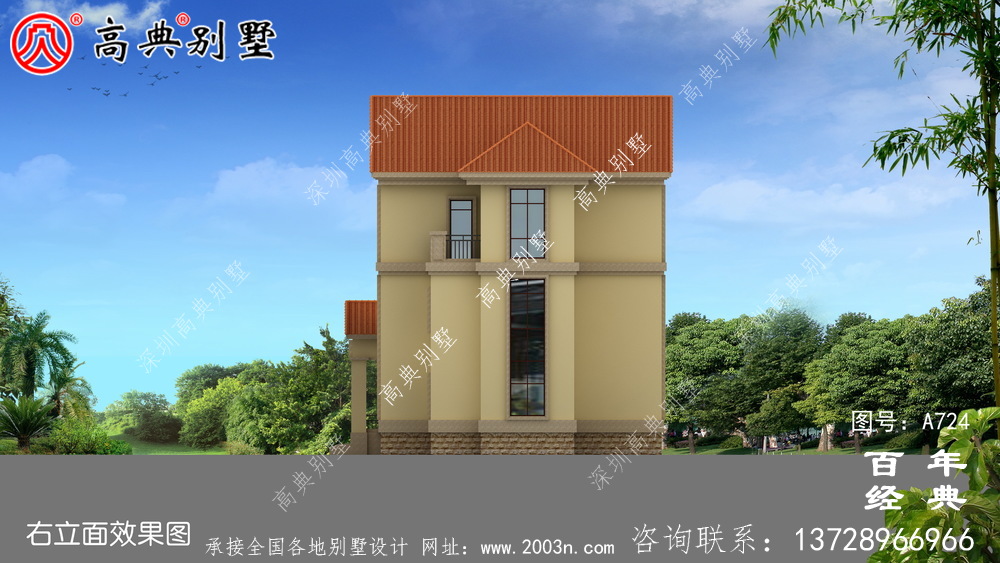 歐式古典三層別墅設計圖紙_三層別墅圖紙