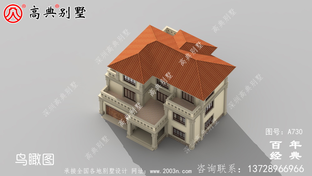 中式三層帶陽臺車庫別墅設(shè)計圖紙_三層別墅圖紙