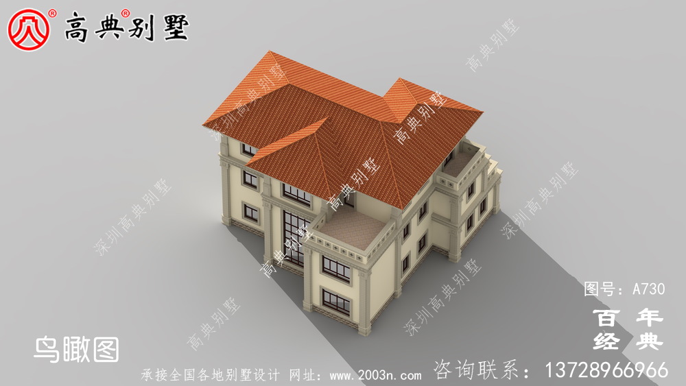 中式三層帶陽臺車庫別墅設(shè)計圖紙_三層別墅圖紙