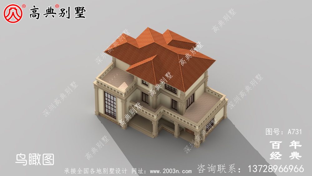 歐式三層復式別墅設計圖和效果圖_三層別墅設計圖